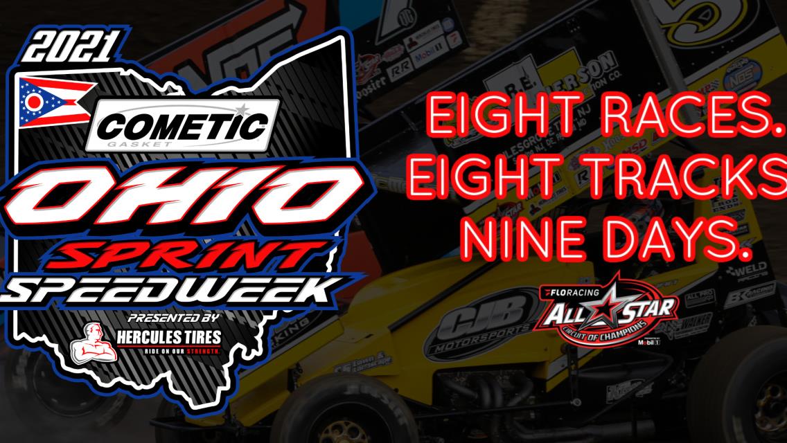 39th edition of Cometic Gasket Ohio Sprint Speedweek presented by Hercules Tires commences Friday at Attica