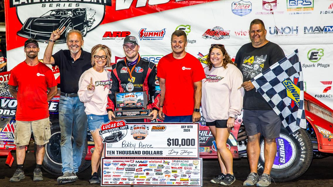 Pierce Earns First Lucas Oil Late Model Dirt Series Win of ‘24 at Huset’s