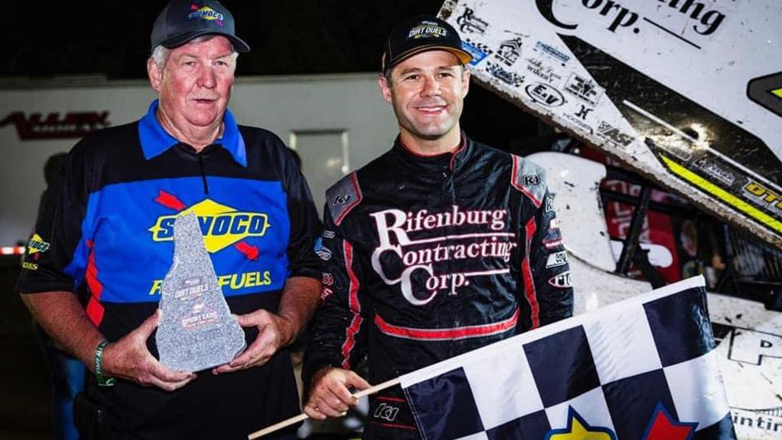 Hull, Tanner Split SCoNE Wins in Rainy Dirt Duels at NHMS Flat Track