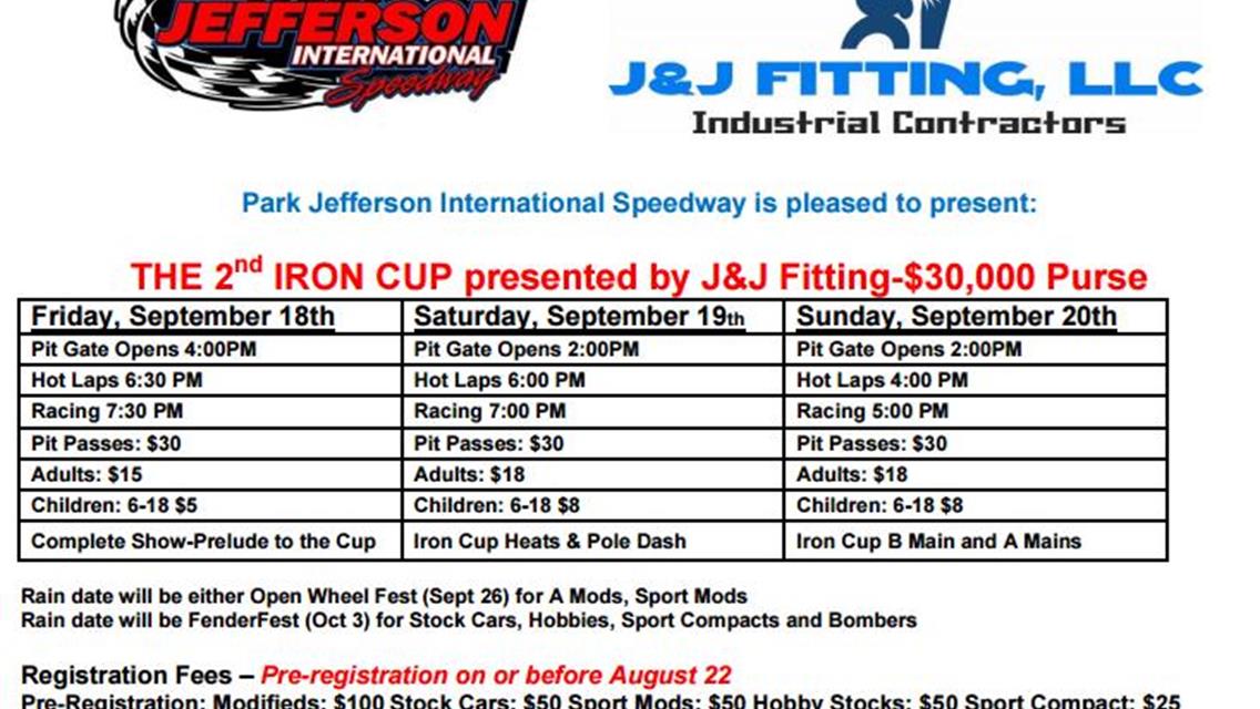Iron Cup Pre-Registration Deadline Extended