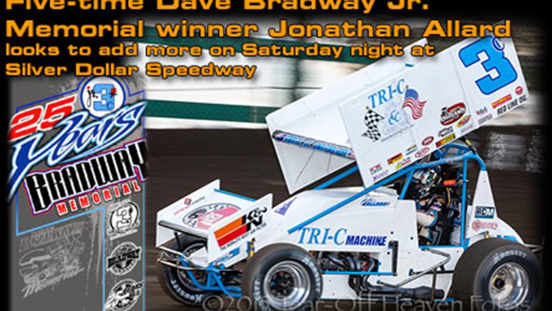 Five-time Dave Bradway Jr. Memorial winner Jonathan Allard looks to add more on Saturday night at Silver Dollar Speedway