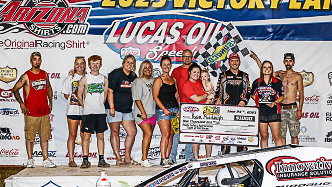 Middaugh shows the way in Lucas Oil Speedway headliner as Beck, Ferris, Kirk also pick up feature wins