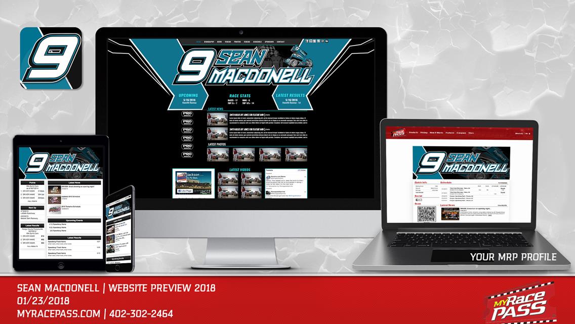 MyRacePass Generates New Driver Website for Sean MacDonell