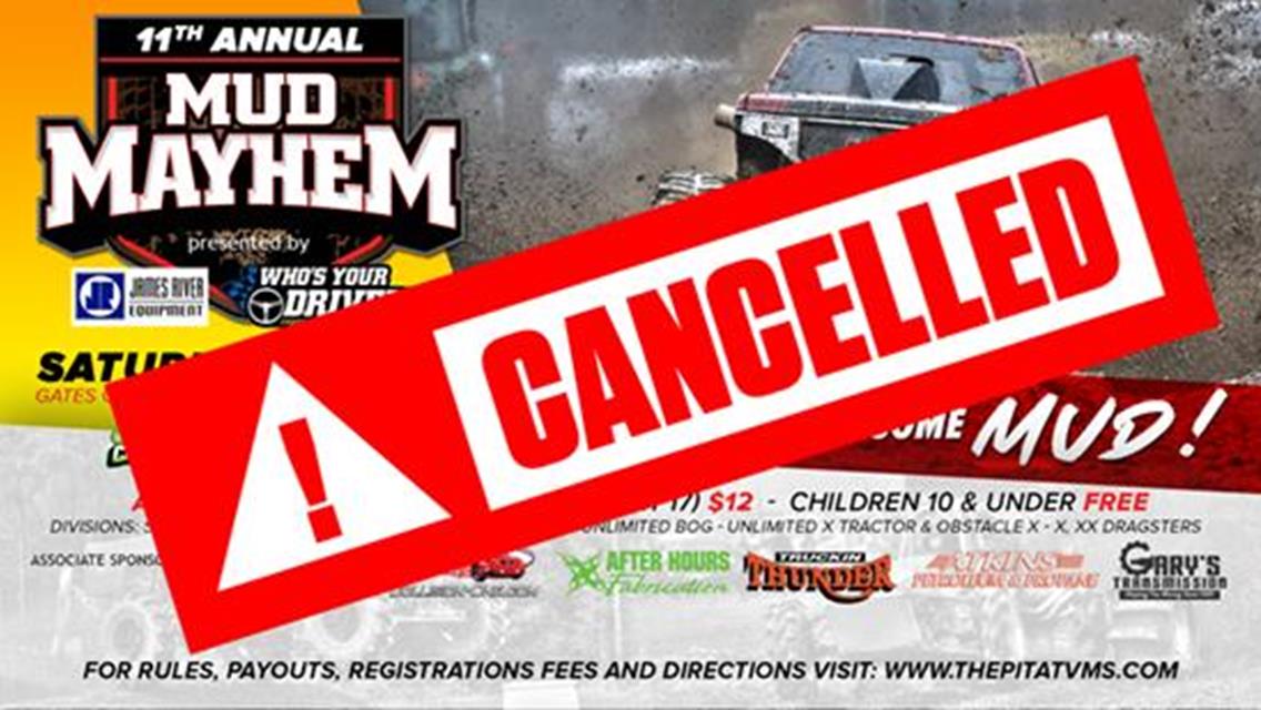 11TH Annual Mud Mayhem Mud Bog Cancelled Due to Weather