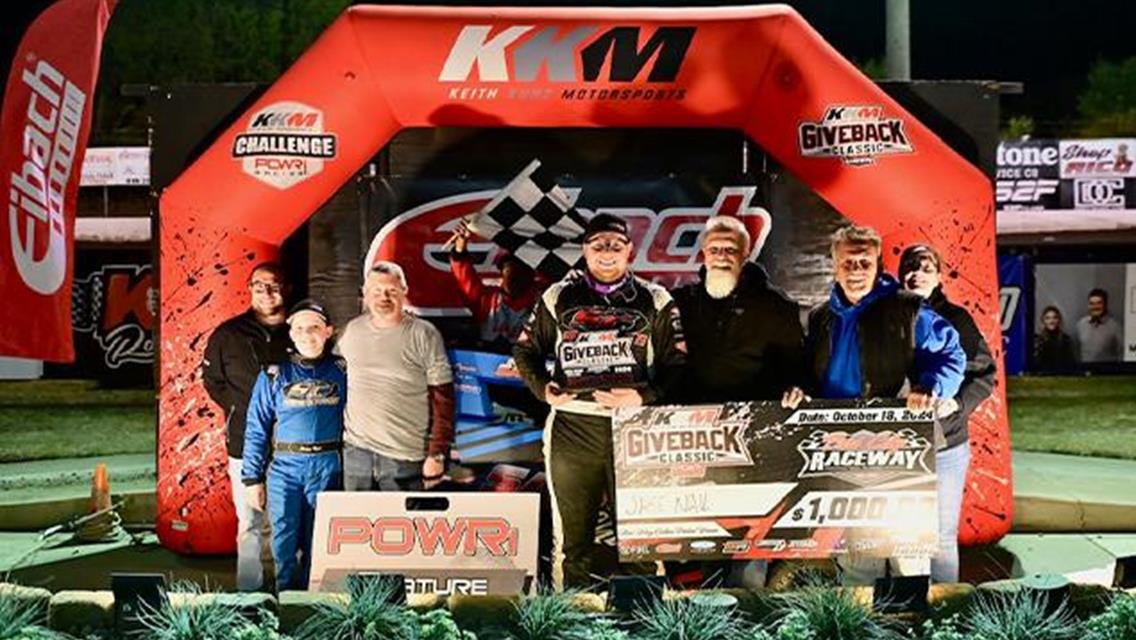 Jake Nail Nabs POWRi Non-Wing Outlaw Micro KKM Giveback Classic Preliminary Night Two Win