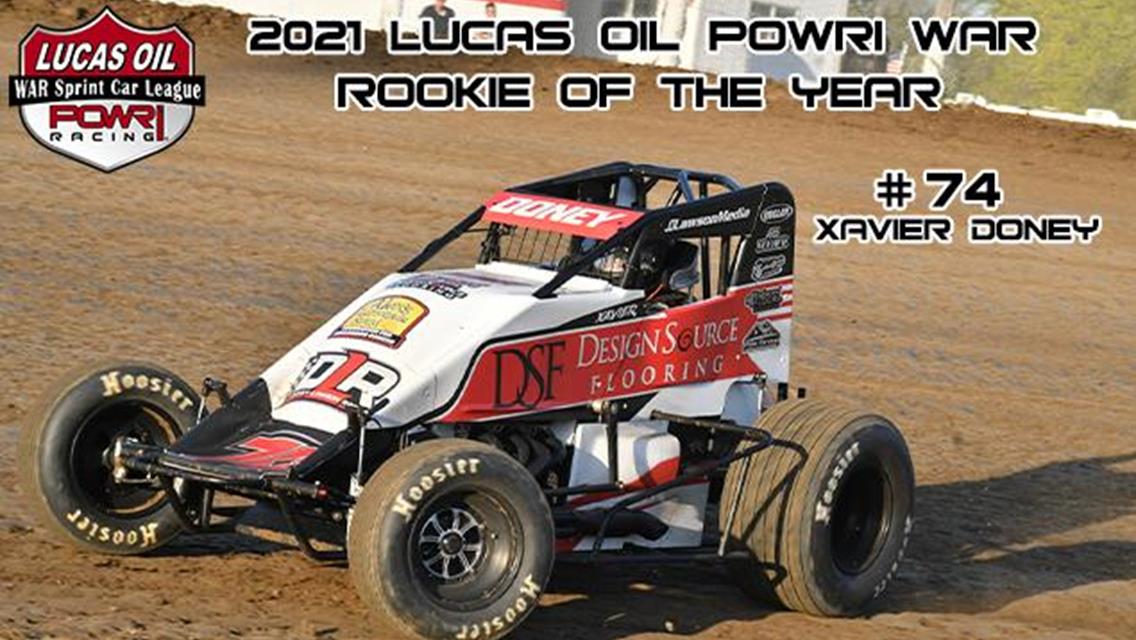 Xavier Doney Dominates 2021 Lucas Oil POWRi WAR Sprint League Rookie of the Year