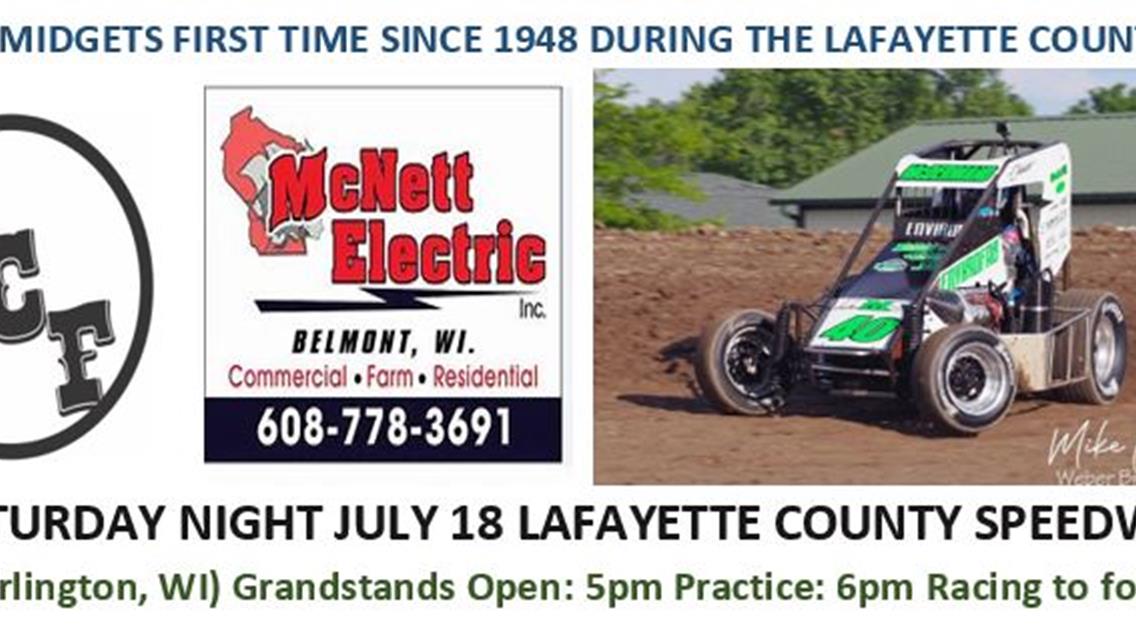 &quot;Badger Midgets highlight Saturday racing at Lafayette County Fair&quot; &quot;First Badger event since 1948 at Lafayette County Speedway&quot;
