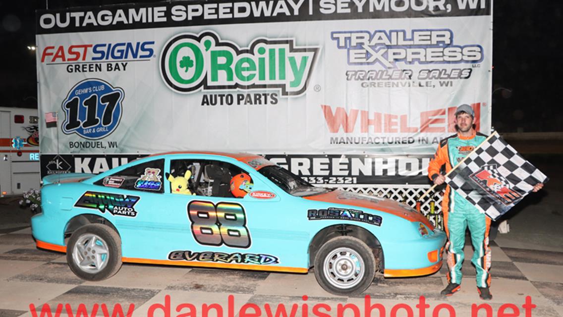 SCHEFFLER SAILS TO CAUTION FREE, OUTAGAMIE OPENER LATE MODEL WIN