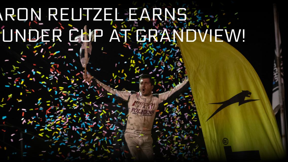 Aaron Reutzel holds off Rahmer and Larson for Thunder Cup win at Grandview Speedway