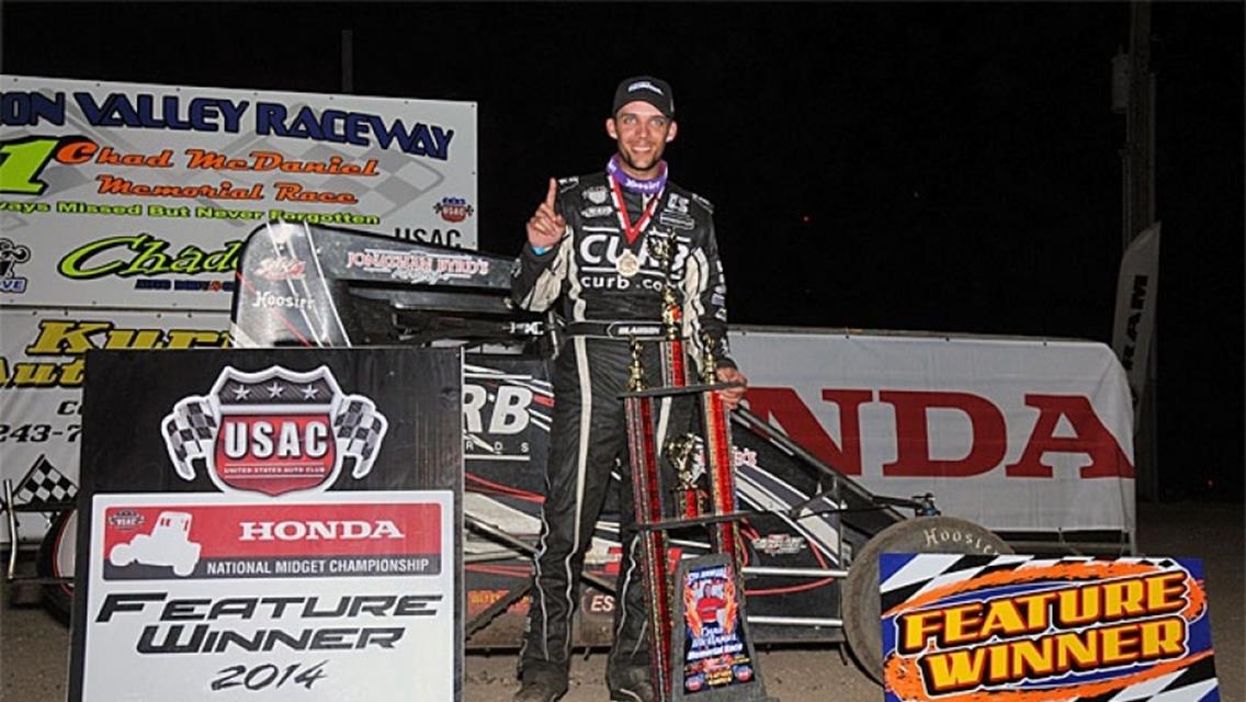 CLAUSON STARTS KANSAS WEEK WITH &quot;McDANIEL MEMORIAL&quot; VICTORY