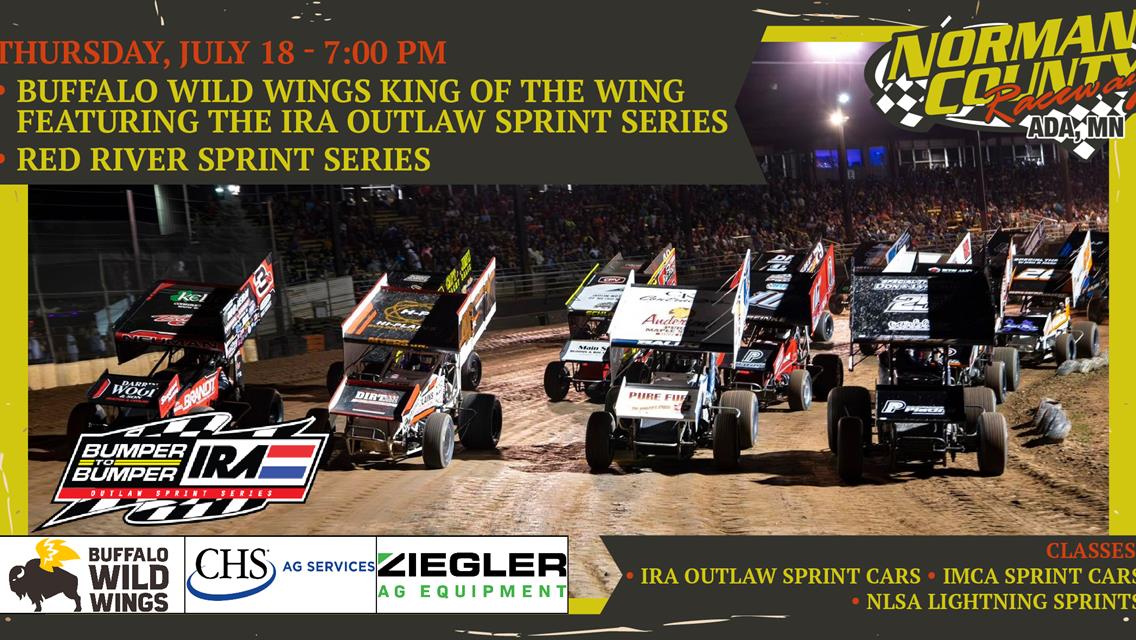 Thursday, July 18 - Buffalo Wild Wings King of the Wing Featuring the IRA Outlaw Sprint Series
