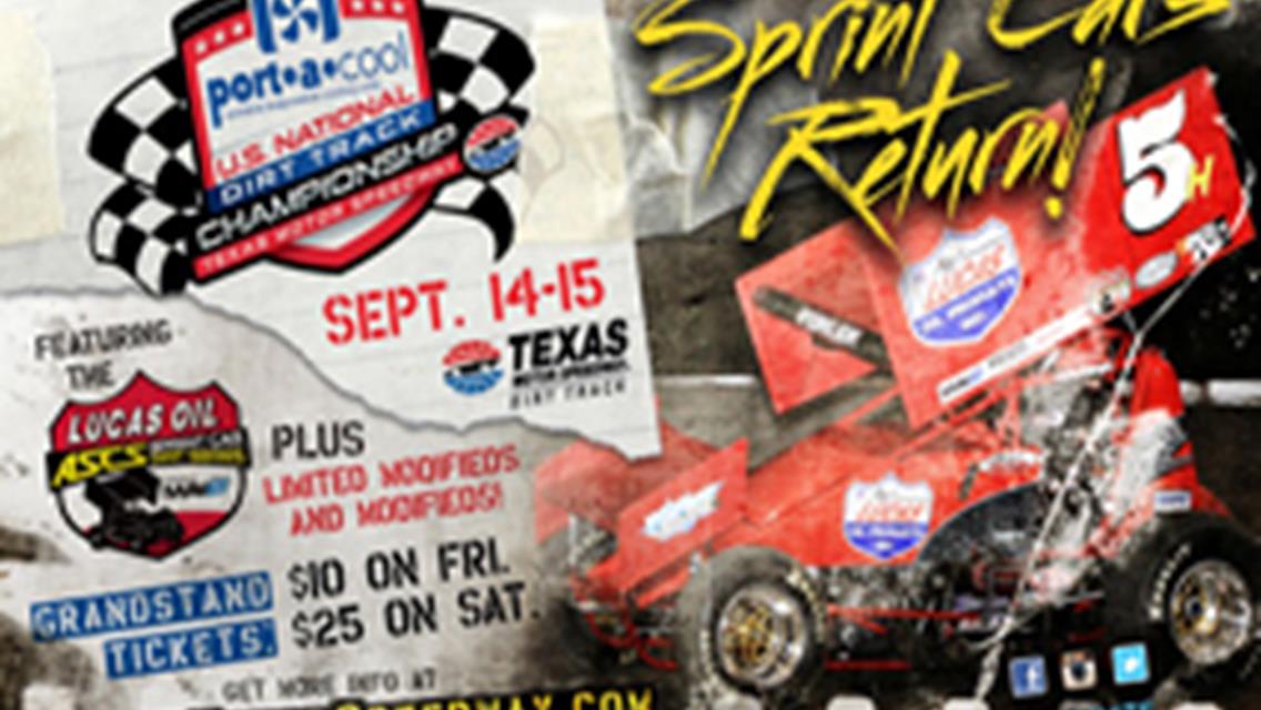 Sneek Peak: TV Ad Spot for U.S. National Dirt Track Championship at Texas Motor Speedway