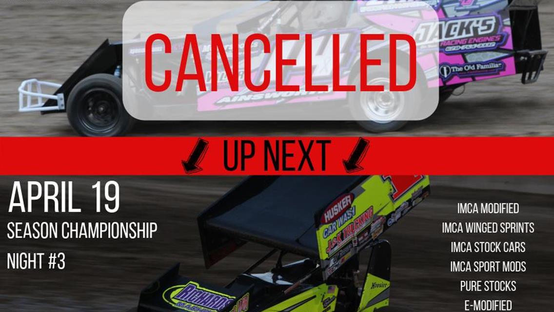 US 36 Raceway Cancels Racing for Friday, April 12