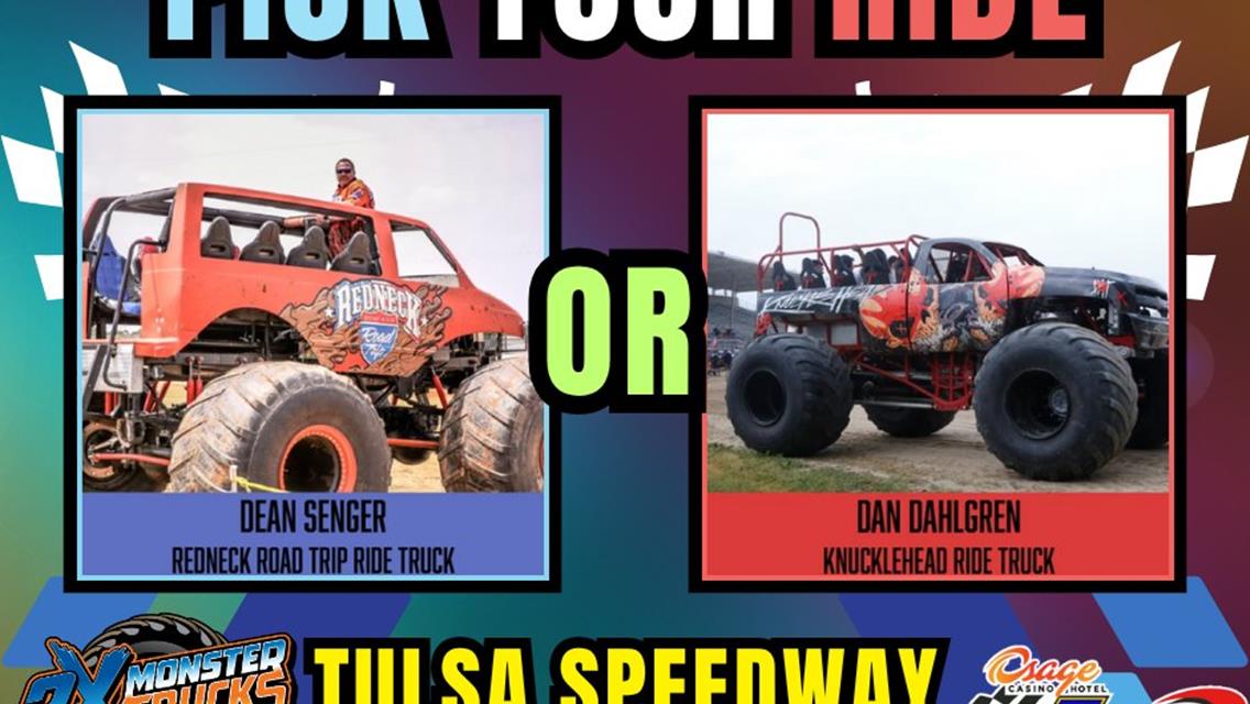 THIS SATURDAY!! 2X Monster Trucks at Tulsa Speedway!!