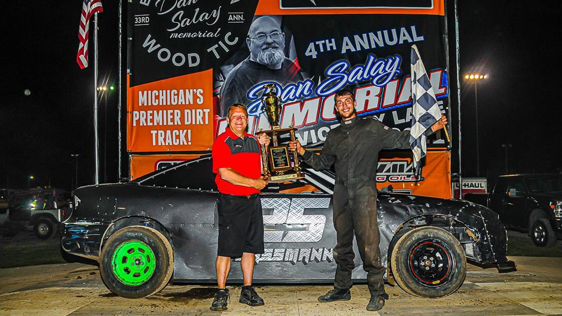 Schlenk Wins on Last Lap Pass in WoodTic Thriller for 33k to Win