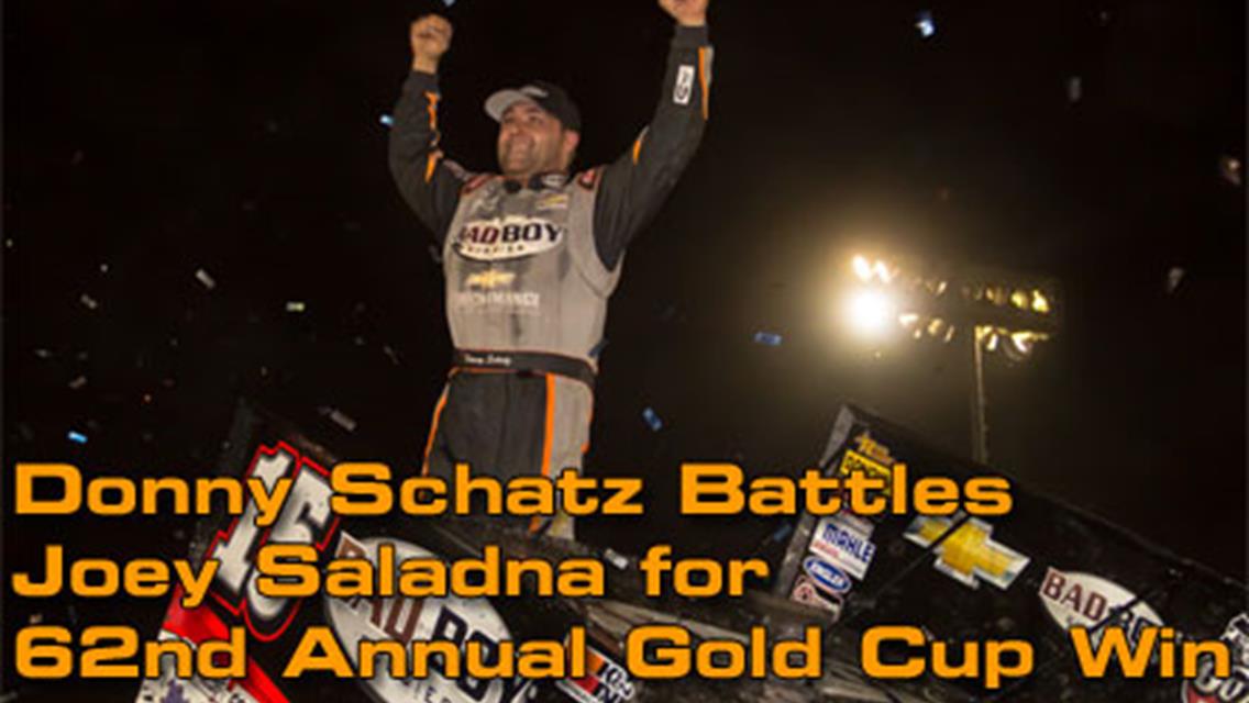 Gold Cup a Tale of Two Parts as Schatz Picks up His 29th Win of the Season