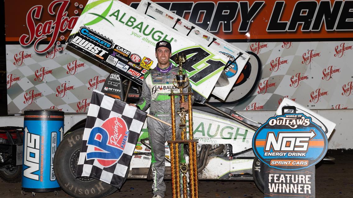 Macedo Earns Emotional Triumph at Huset’s Speedway During Round 2 of Huset’s High Bank Nationals presented by Billion Auto