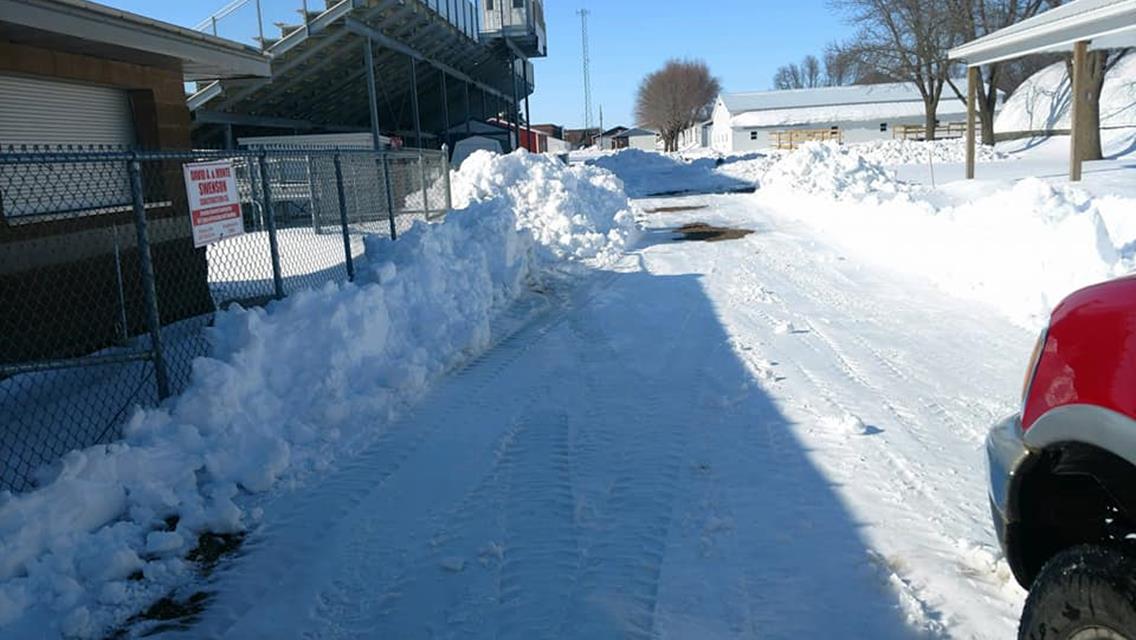 Large Amount of Snow at Murray County Speedway