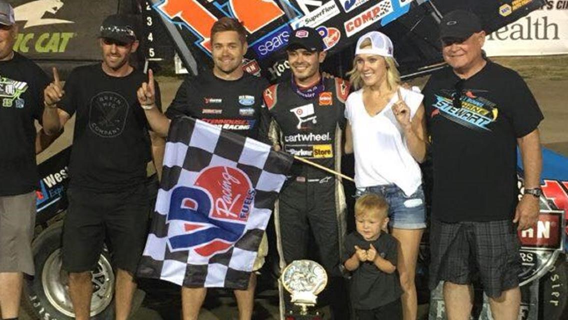 Larson Leads DHR Suspension to First World of Outlaws Win of Season