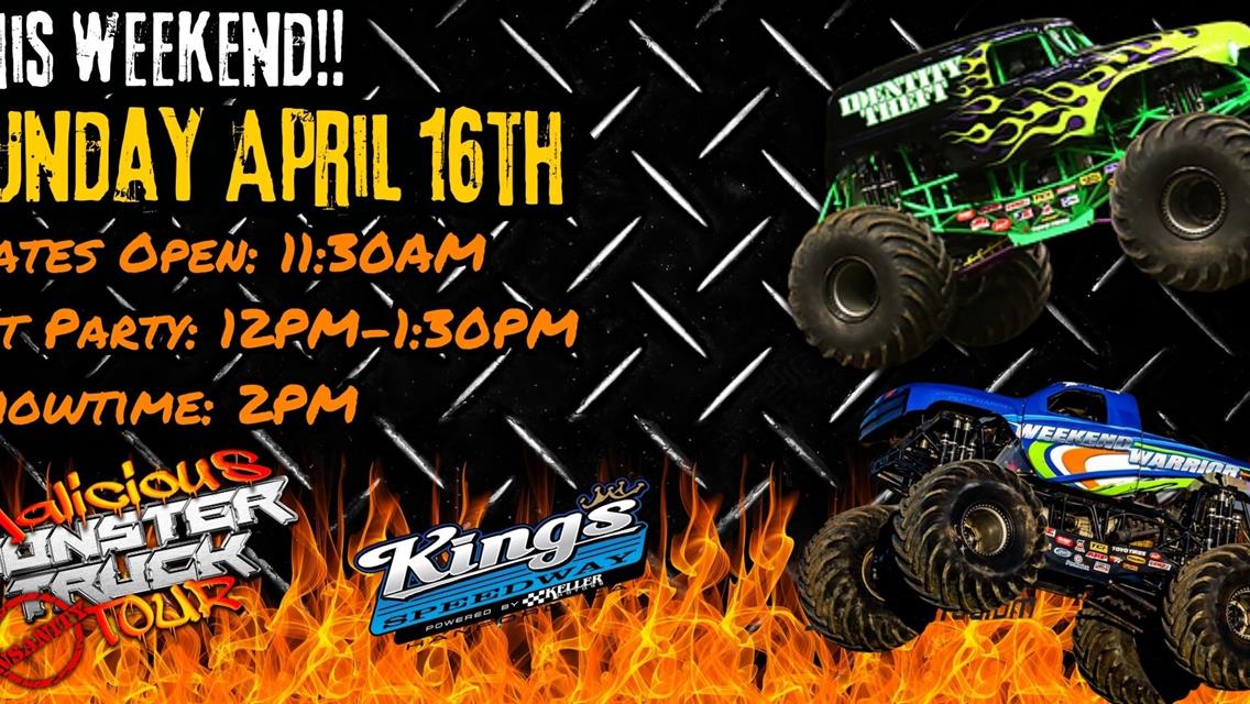 The Malicious Monster Truck Tour visits Kings Speedway Powered by Keller Motors!