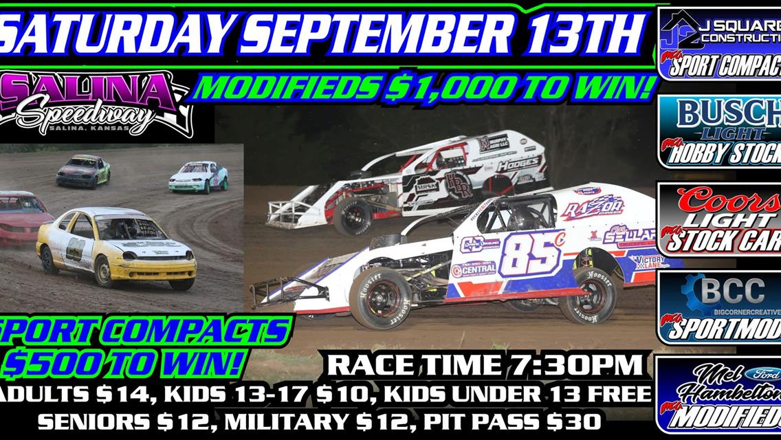 $1,000 to Win Modifieds and $500 to Win Sport Compacts Tonight!