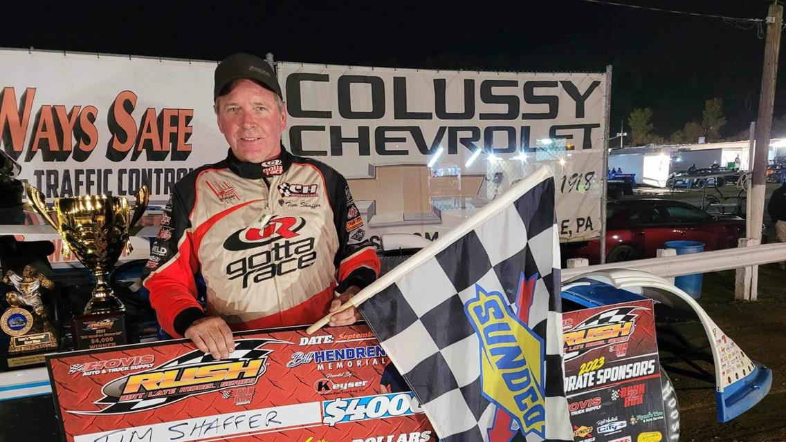 TIM SHAFFER SCORES UPSET 1ST CAREER FLYNN’S TIRE TOURING SERIES VICTORY OVER A STAR-STUDDED FIELD OF 44 HOVIS RUSH LATE MODELS IN NIGHT 1 OF THE “BILL