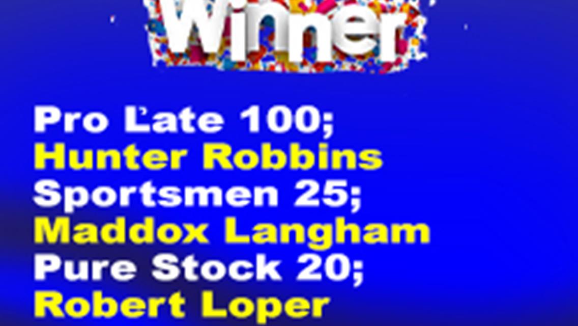 ROBBINS WINS PLM 100 AT HOME
