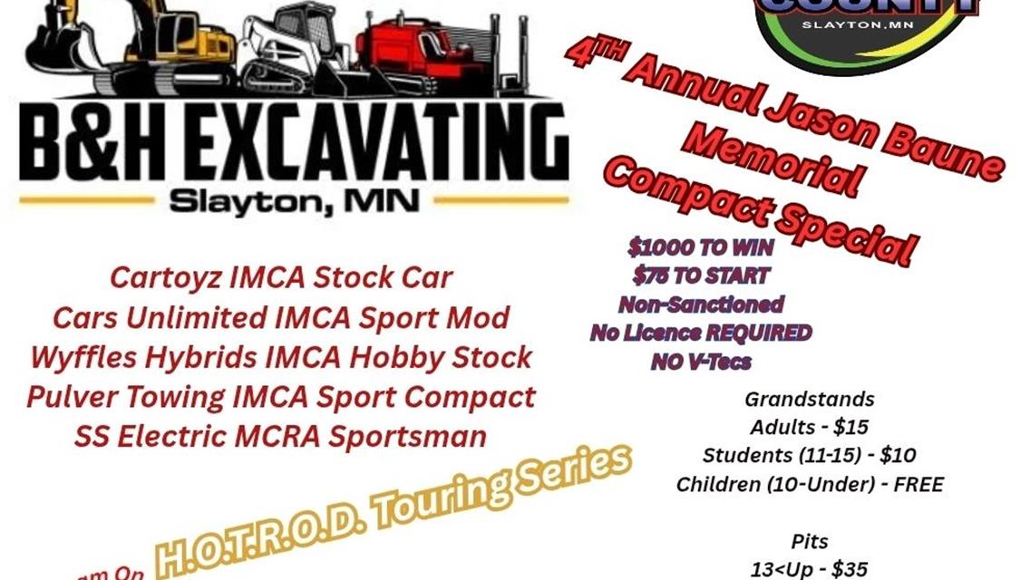 Jason Baune Sport Compact Special &amp; Late Model Street Stocks at Murray County Speedway - June 27
