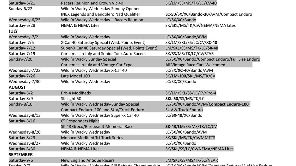 2025 Schedule Release