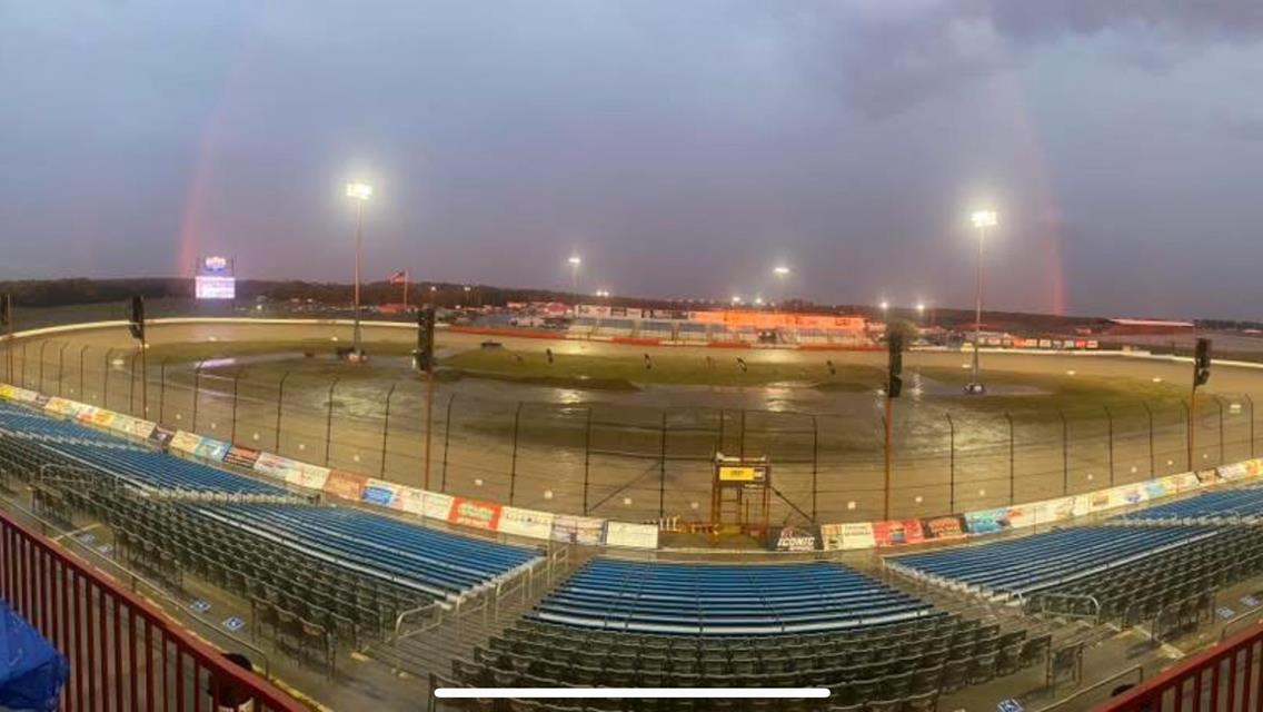 Night 1 of Hockett-McMillin Memorial rained out at Lucas Oil Speedway