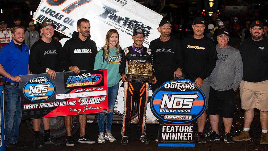 Larson and Dover Top Talented Fields to Wrap Up Marquee Event at Huset’s Speedway With Victories