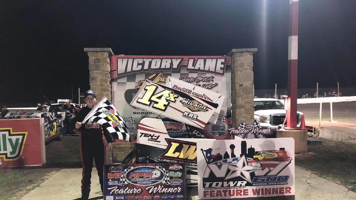 Wilson and Woods Grab NOW600 TOWR Wins At RPM Speedway