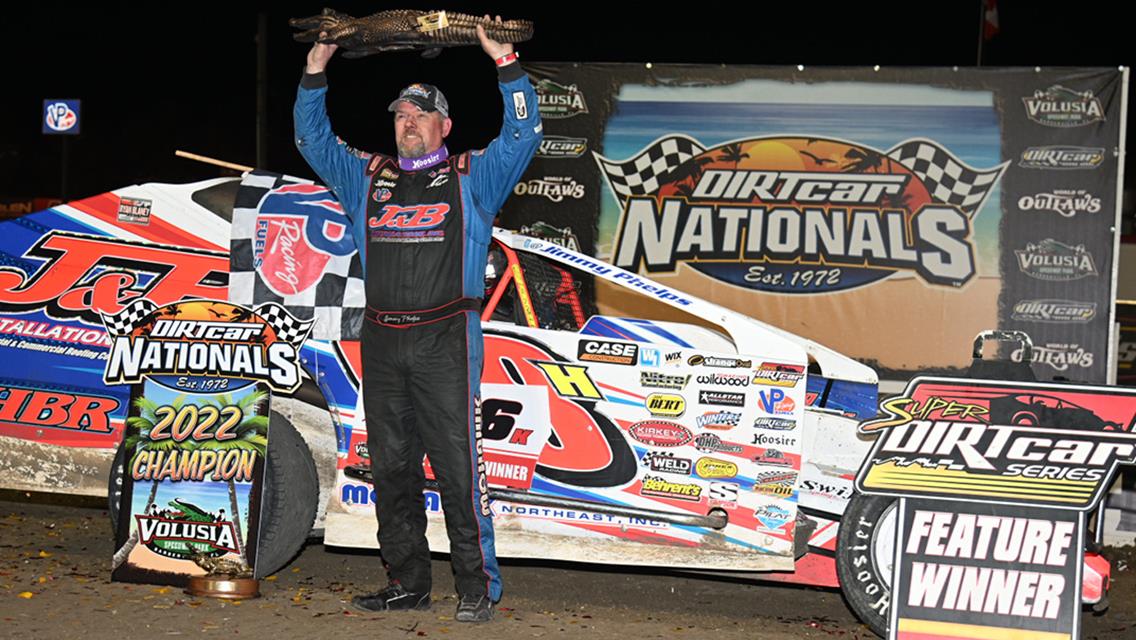 Jimmy Phelps nurses his Big Block Modified to victory and DIRTcar Nationals title