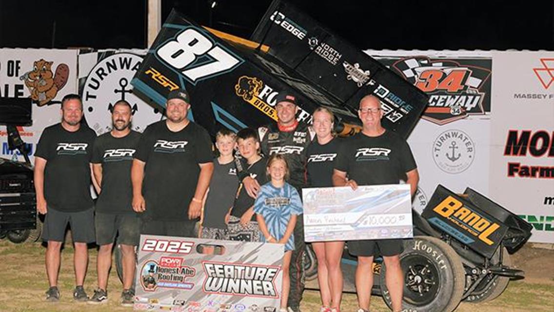 Aaron Reutzel Rises to Win with POWRi 410 Outlaw Sprints at 34 Raceway