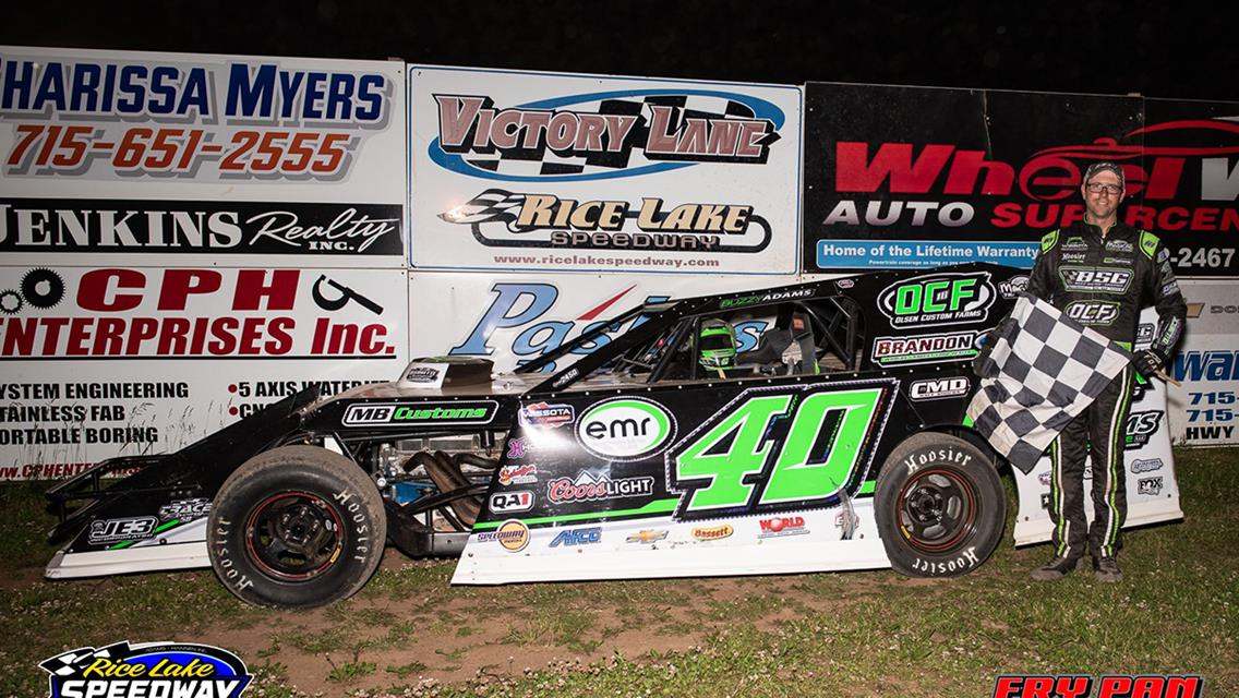 Adams pulls off clean sweep at Rice Lake Speedway