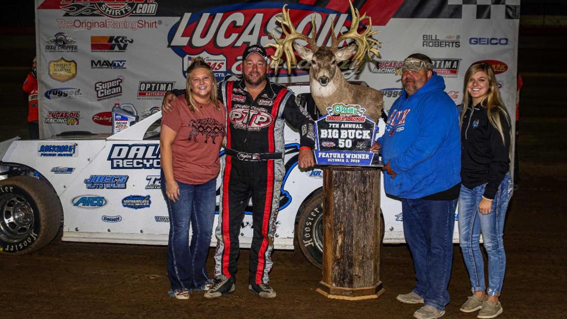 Taylor scores Big Buck 50 repeat while Fennewald earns Late Model feature win and Henson ULMA season championship