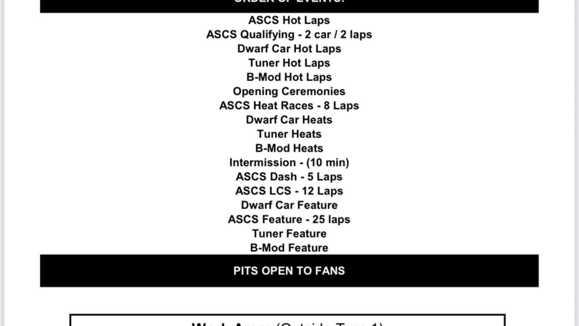 Schedule of events for 3rd Annual Dirt Down in T-Town THIS WEEKEND!!