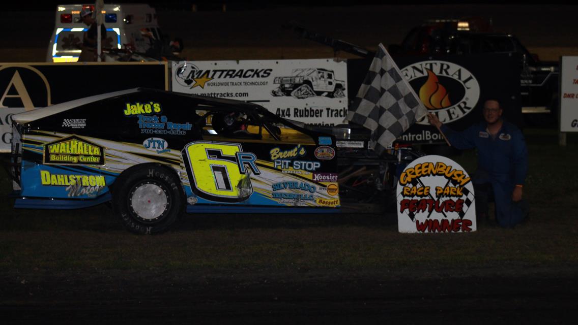 Tyler Peterson gets RV Mod Tour checkers at GRP