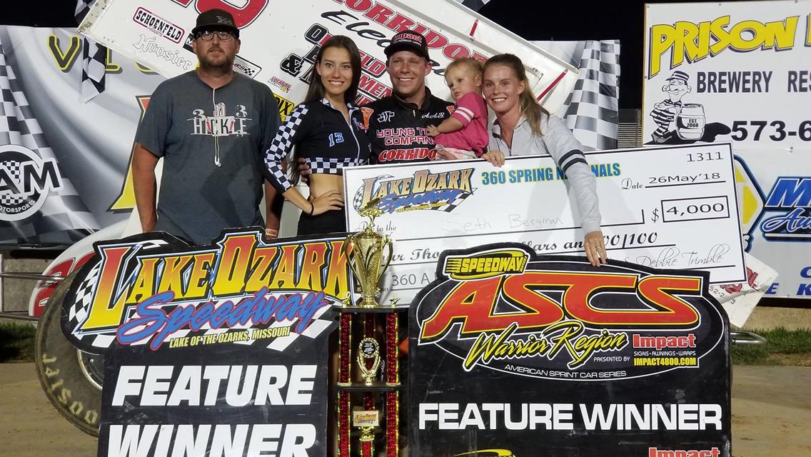 Bergman Wins LOS Spring 360 Sprint Nationals at Lake Ozark Speedway