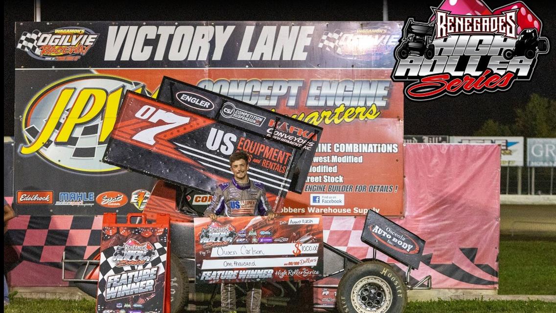 Carlson, Kouba, VandeKamp, Arnes, Rivord and Larson Claim Wins Saturday Night at Wagamon&#39;s Ogilvie Raceway.