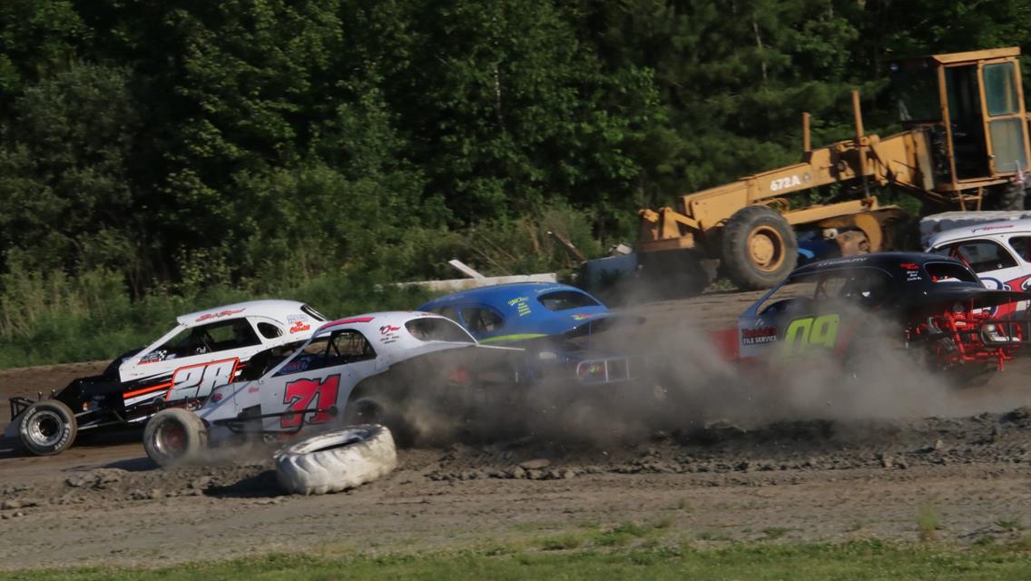 Jason Gray in the Sabil &amp; Sons DIRTcar Sportsman Modifieds and  Josh Harrington in the Wells River Chevrolet DIRTcar Sportsman Coupes  make history br
