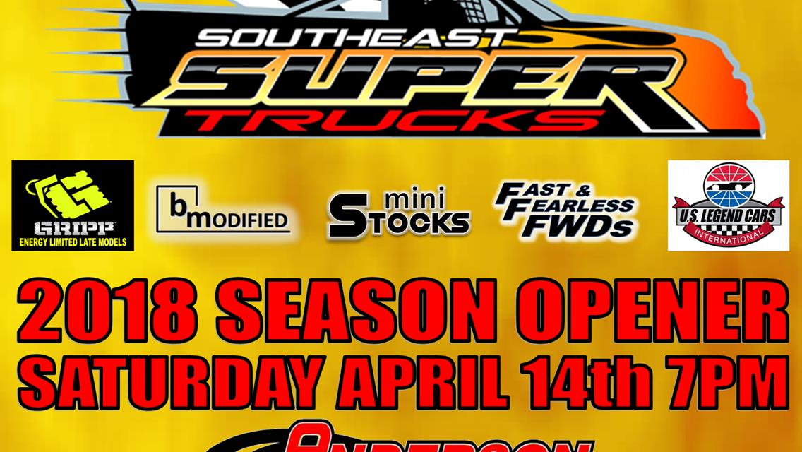 NEXT EVENT SATURDAY APRIL 14th 7PM: Southeast Super Trucks Season Opener