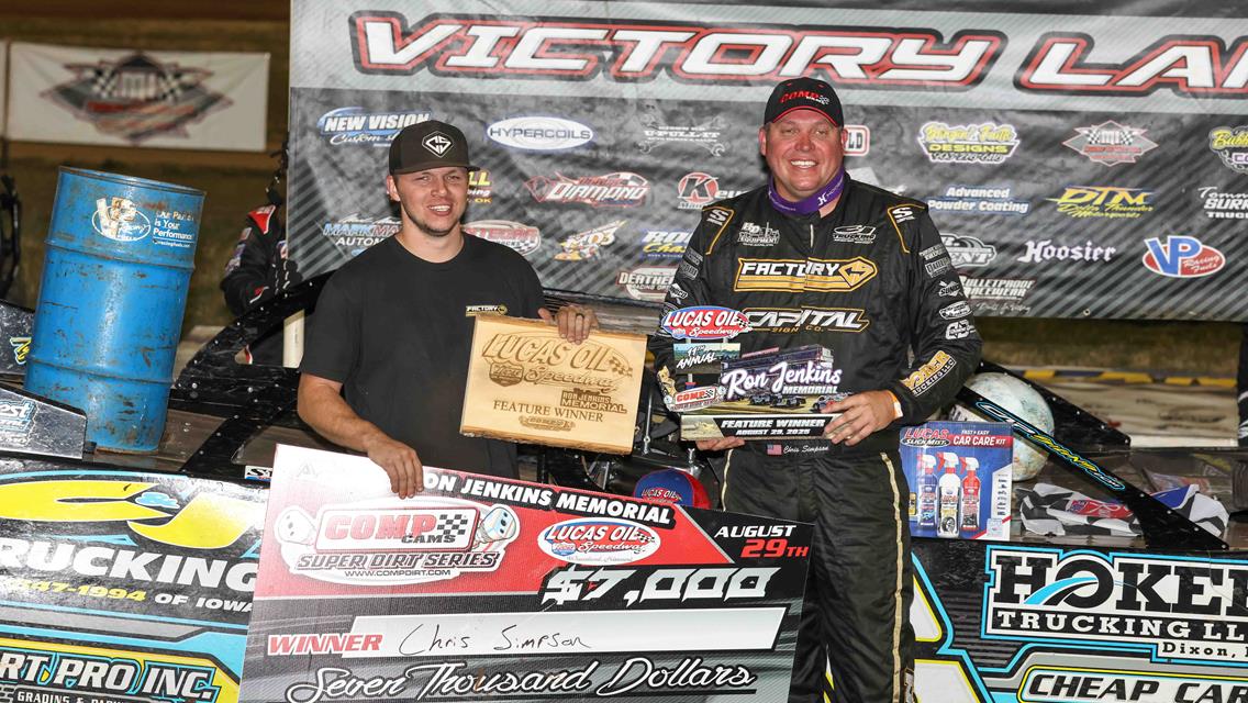 Simpson leads all the way to capture Ron Jenkins Memorial opener at Lucas Oil Speedway