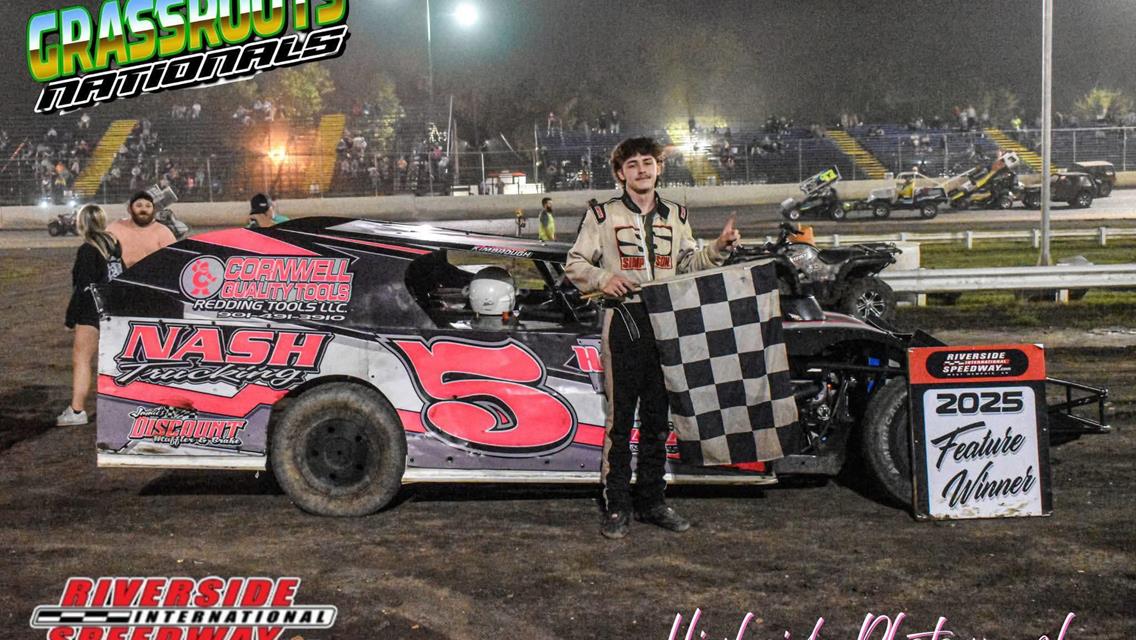 Dennis Kimbrough won the Modified portion of Saturday&#39;s Grassroots Nationals at Riverside International Speedway.