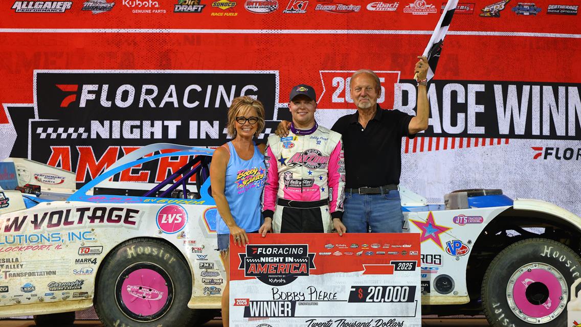 Bobby Pierce topped the FloRacing Night in America presented by Kubota event at Eldora Speedway (Rossburg, Ohio) on Wednesday, June 4.