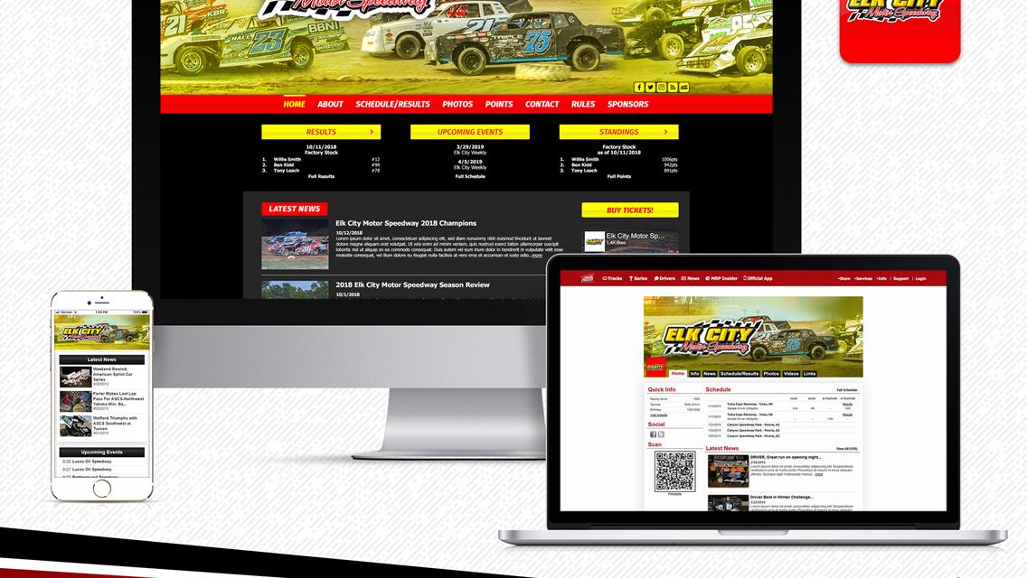 MyRacePass Develops New Track Website for Elk City Motor Speedway