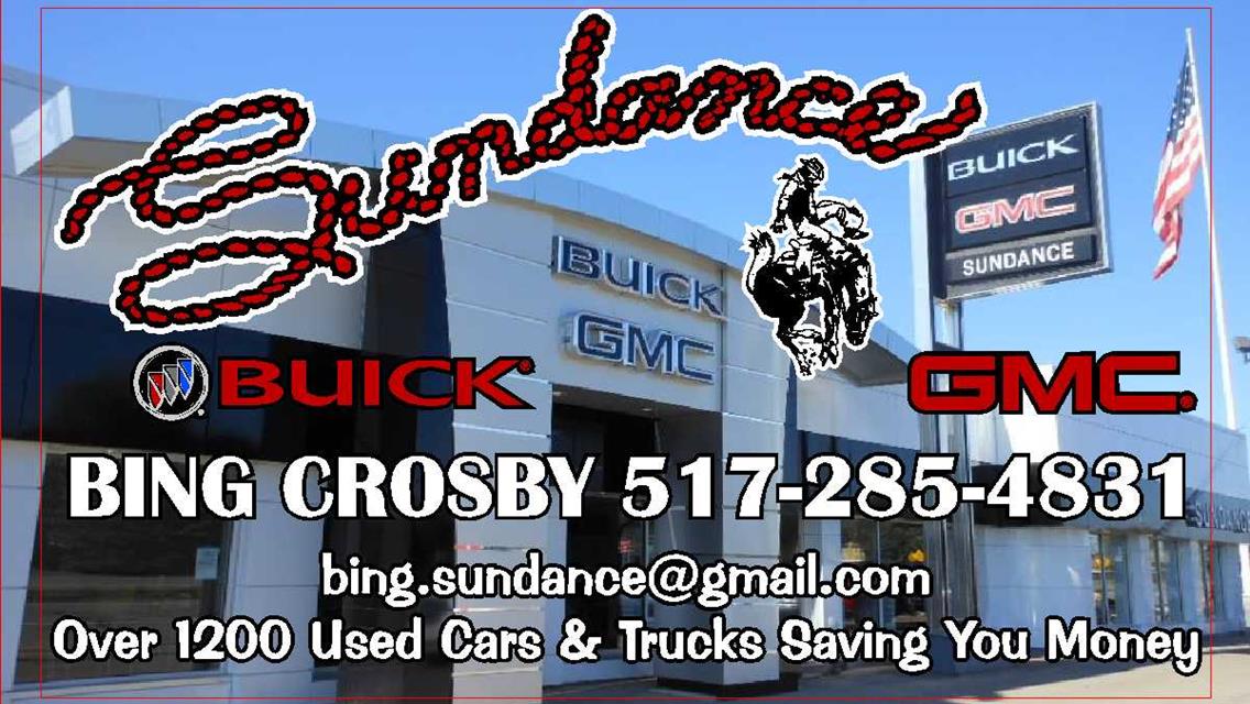 Sundance Buick GMC/Bing Crosby Join Owosso Speedway as Marketing Partner in 2023!