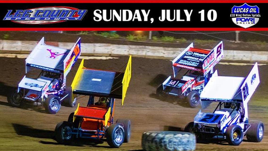 Rainfall Postpones POWRi 410 Wing Outlaw League Visit to Lee County Speedway