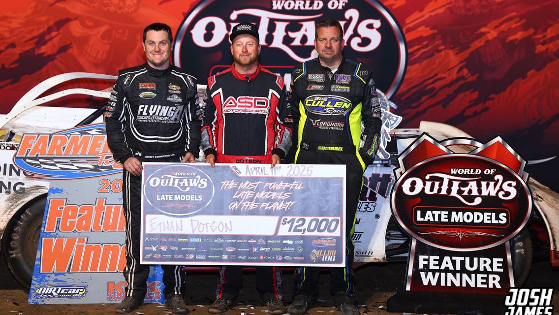 Farmer City Raceway (Farmer City, IL) – World of Outlaws Late Model Series – Illini 100 – April 11th-12th, 2025. (Josh James Artwork)