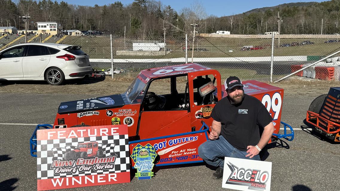 Tom Harwood Kicks off the 2025 New England Dwarf Car Series Season with a Win!